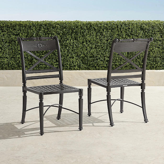Carlisle Dining Side Chairs in Slate Aluminum, Set of Two