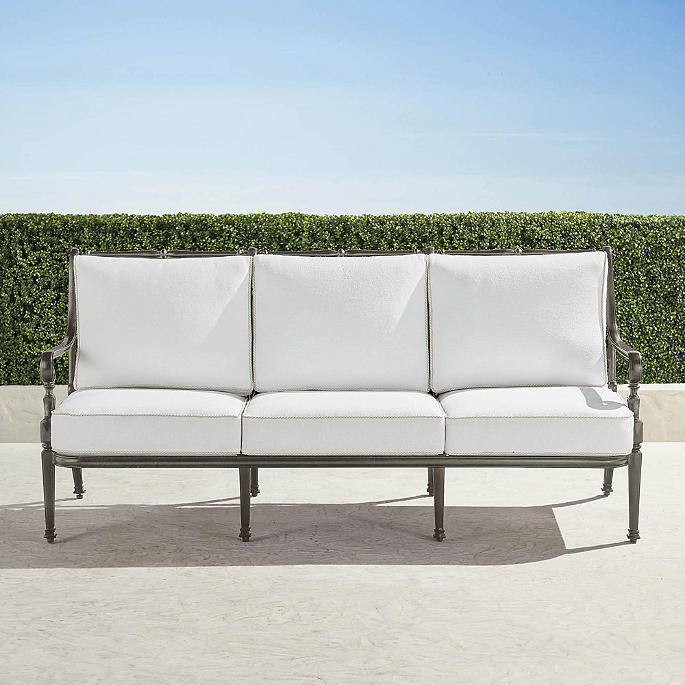 Carlisle Sofa with Cushions in Slate Aluminum