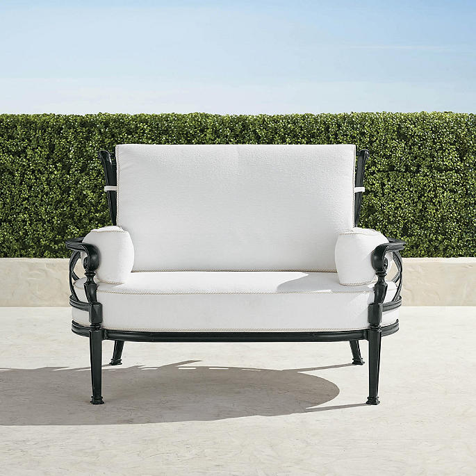 Carlisle Oversized Cuddle Lounge with Cushions in Onyx Aluminum