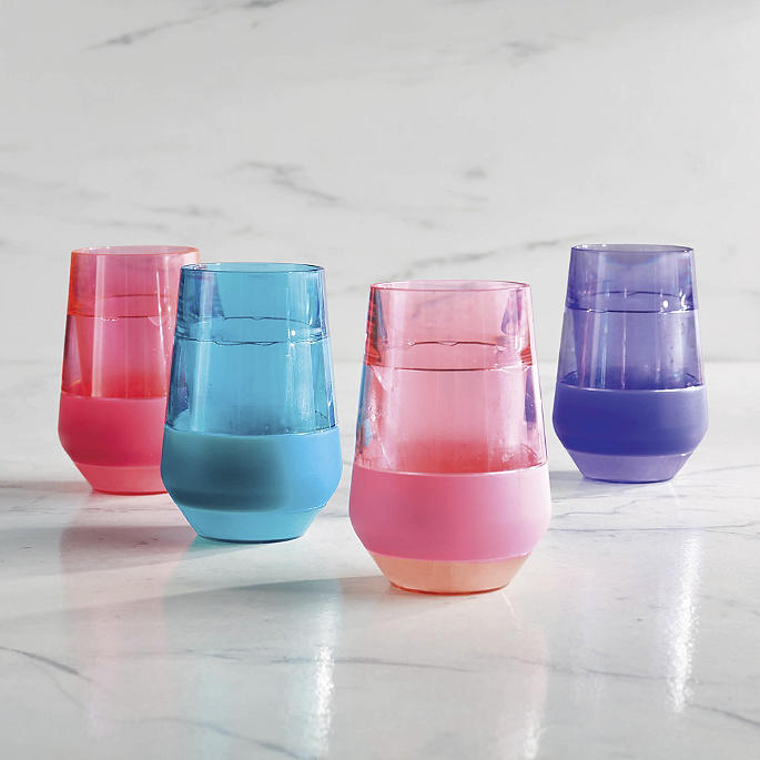 FREEZE XL Wine Glasses Tinted Variety Pack, Set of Four