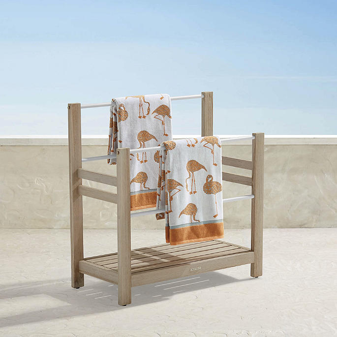 Frontgate Resort Collection® Teak Pool Towel Stand