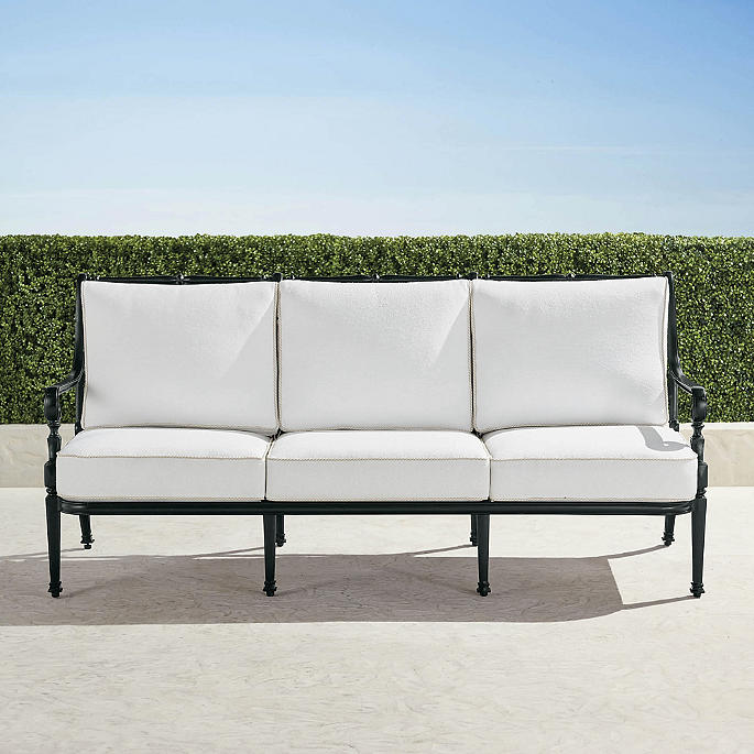 Carlisle Sofa with Cushions in Onyx Aluminum