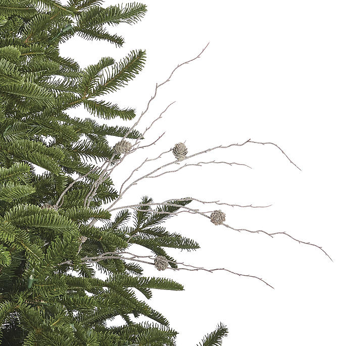 Frosted Glitter Pinecone Stem, Set of Six