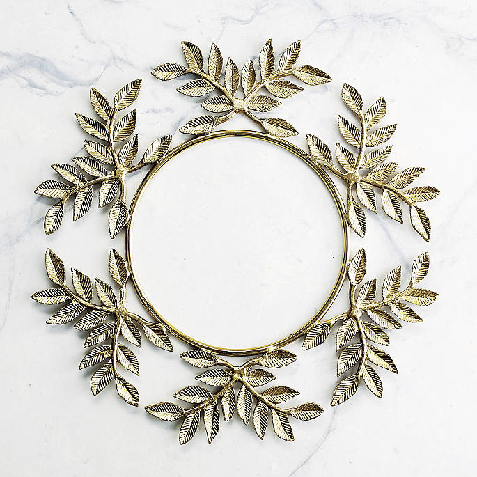 Linden Leaf Metal Chargers, Set of Four