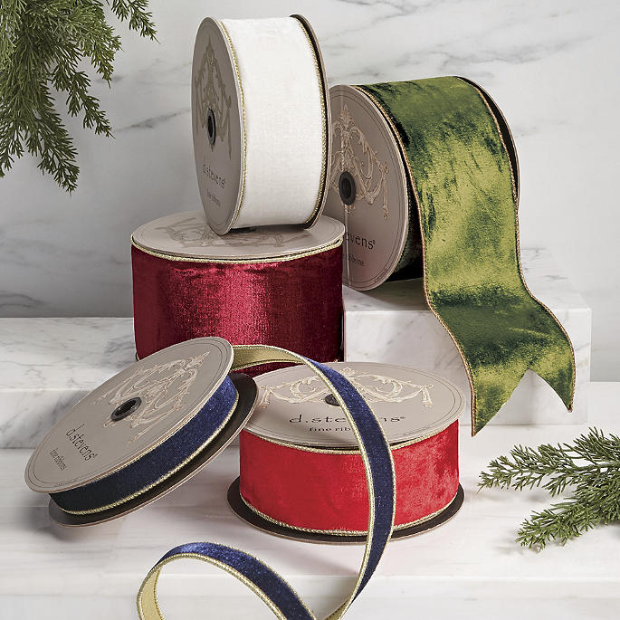 Lush Velvet Ribbon With Light Gold Back