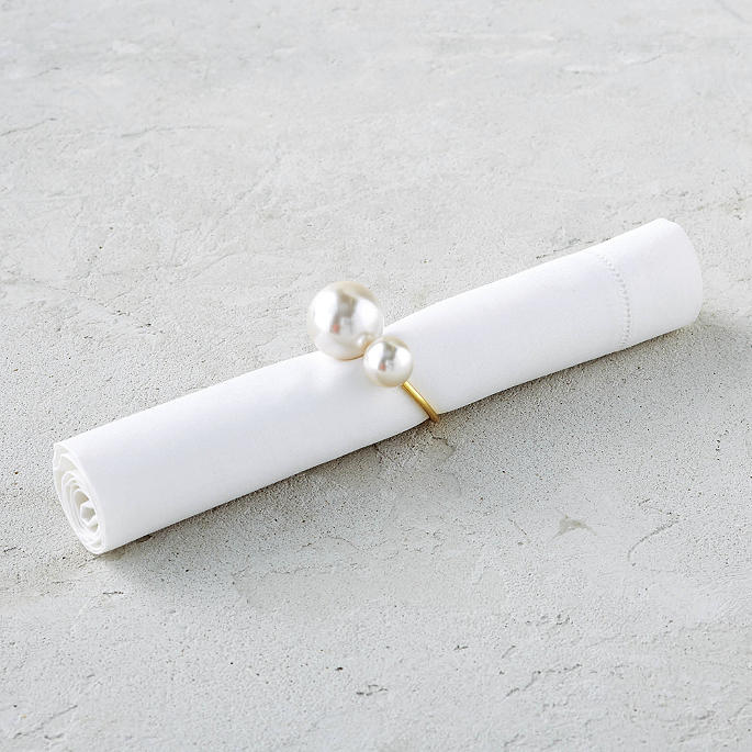 Pearl Napkin Rings, Set of Four