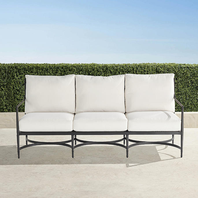 Angelina Sofa with Cushions in Jet Black Aluminum