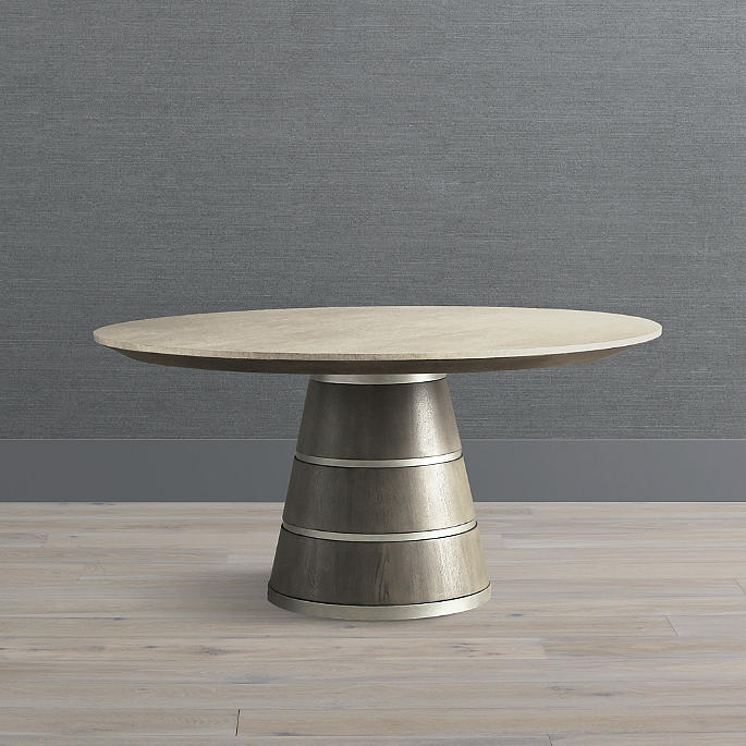 Aniston Round Dining Table in Travertine