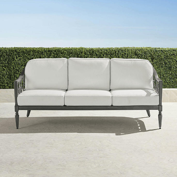 Avery Sofa with Cushions in Slate Aluminum