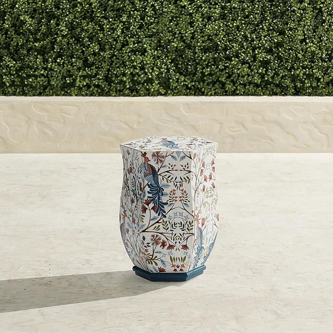 Blossom Handpainted Accent Stool