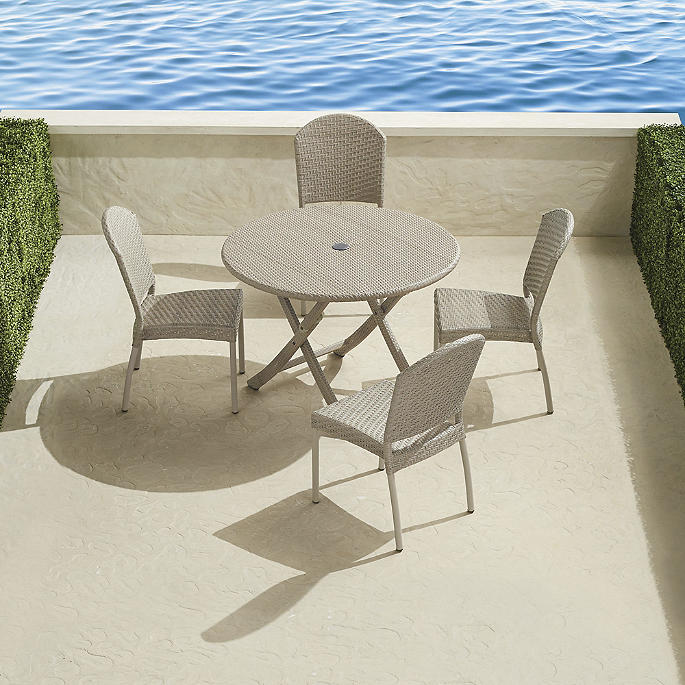 Café 5-pc. Stacking Side Chairs and Table Set in Wicker