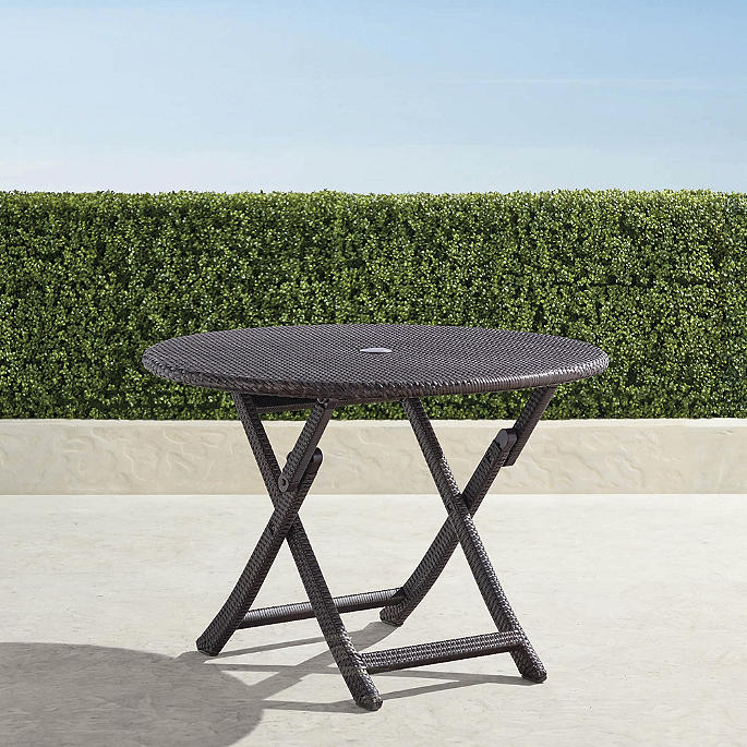 Café Round Folding Table in Wicker