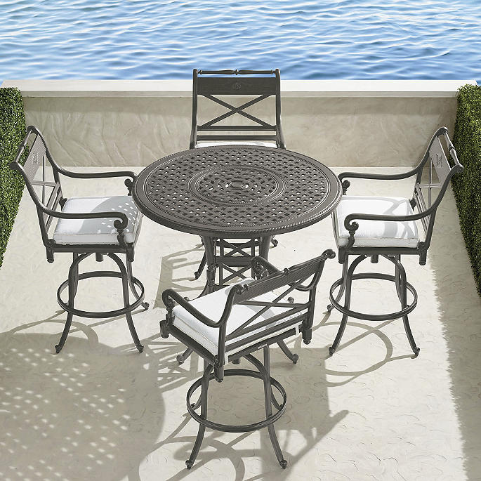 Carlisle 5-pc. High Dining Set in Slate Aluminum