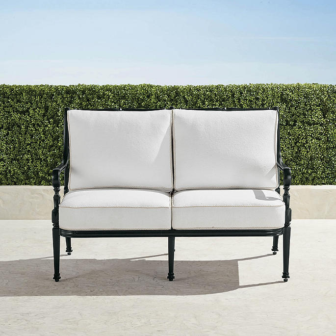 Carlisle Loveseat with Cushions in Onyx Aluminum