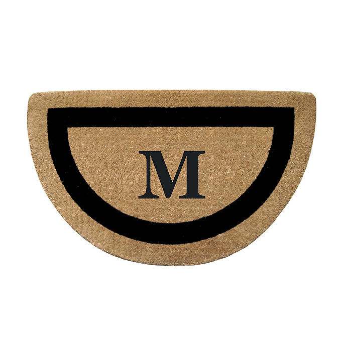 Classic Border Half-Round Monogrammed Coco Door Mat