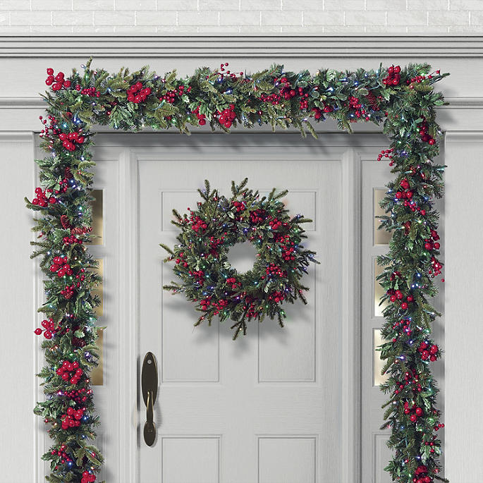 Fraser Fir and Holly Color Changing Greenery Collection