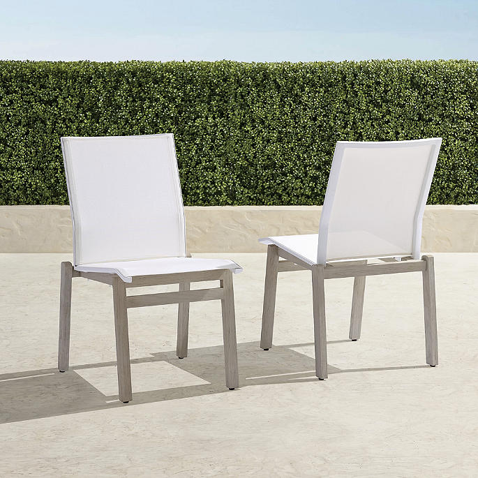 Frontgate Resort Collection™ Newport Teak Dining Side Chairs in White, Set of Two
