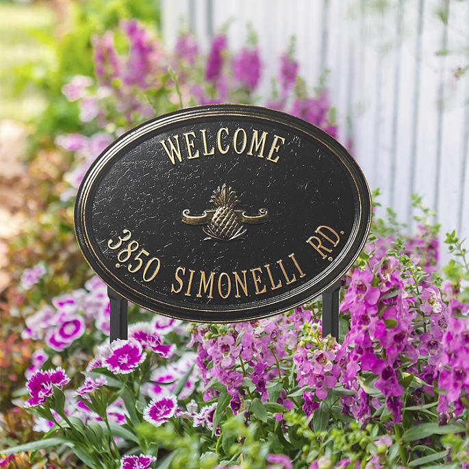 Designer Oval Lawn Address Plaque