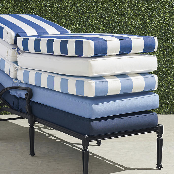Double-piped Outdoor Chaise Cushion