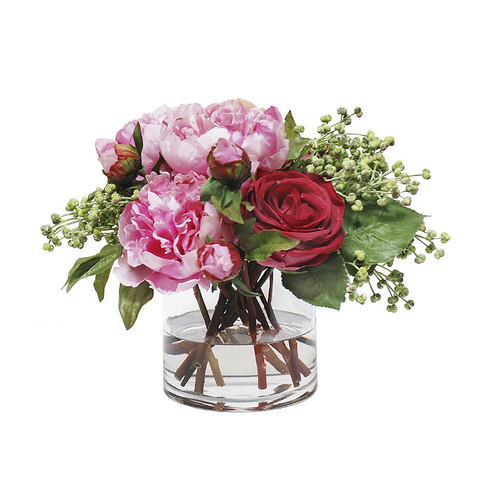 Peony and Rose in Vase