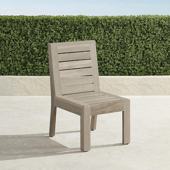 St. Kitts Dining Side Chair in Weathered Teak, Set of Two