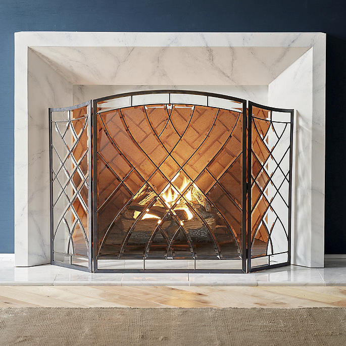 Victoria Beveled-glass Fireplace Screen