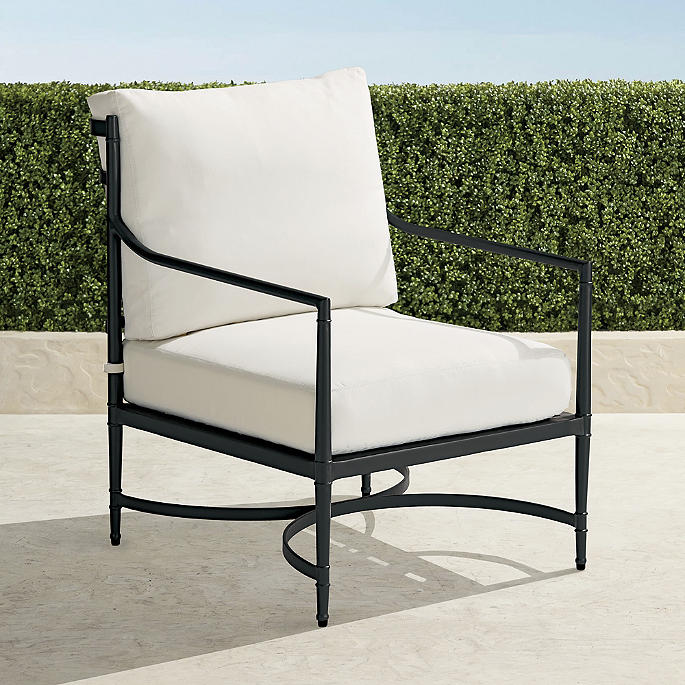Angelina Lounge Chair with Cushions in Jet Black Aluminum