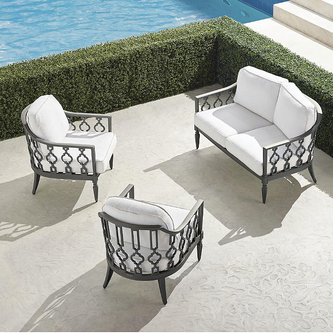Avery 3-pc. Loveseat Set in Slate Aluminum