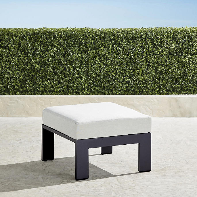 Calhoun Ottoman with Cushion in Matte Black Aluminum