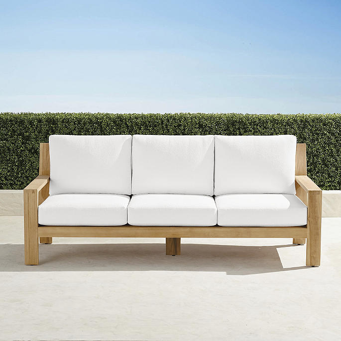 Calhoun Sofa with Cushions in Natural Teak