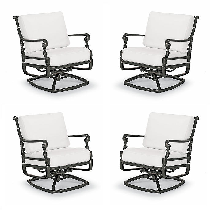 Carlisle 4-pc. Swivel Lounge Chair with Cushions in Onyx Aluminum