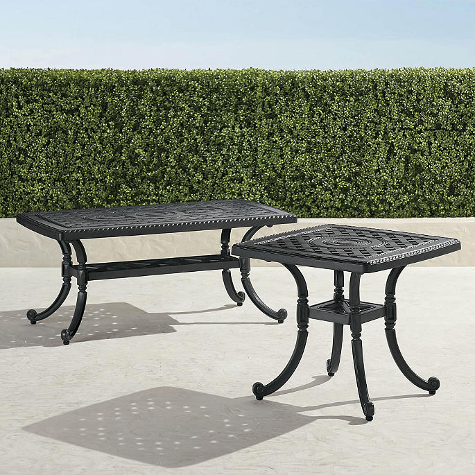 Carlisle Cast-top Tables in Onyx Aluminum