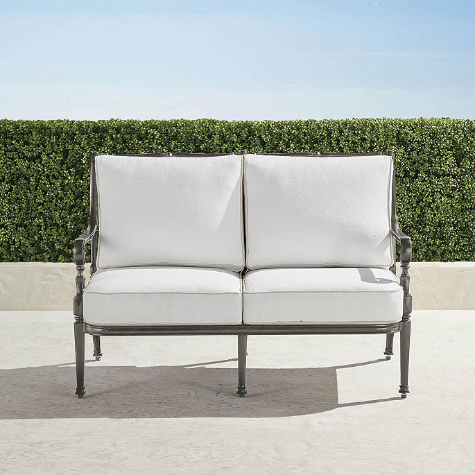 Carlisle Loveseat with Cushions in Slate Aluminum