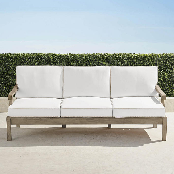 Cassara Sofa with Cushions in Weathered Teak