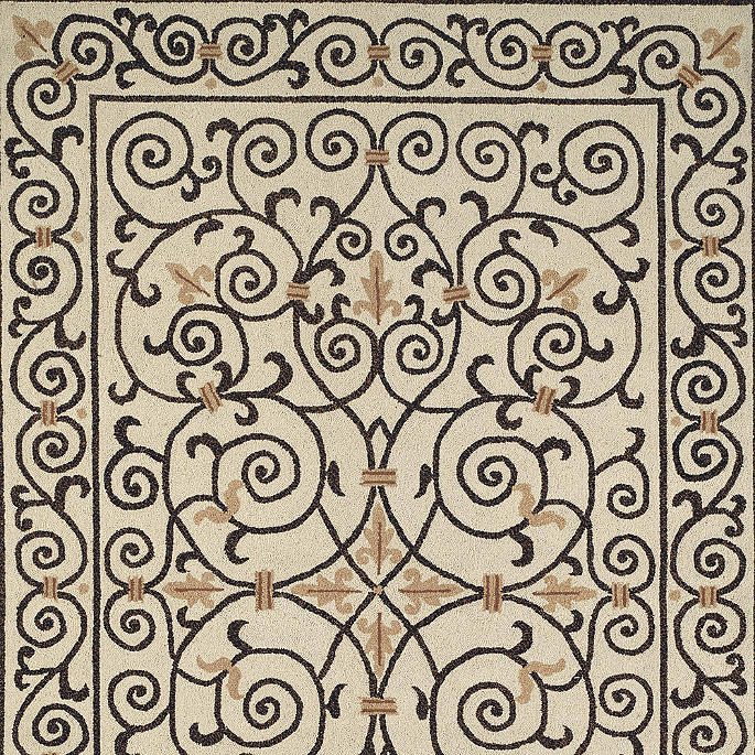 Fleur de Lis Wool Area Rug