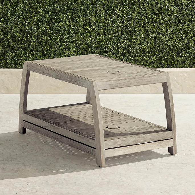 Frontgate Resort Collection™ Newport Chaise Table in Weathered Teak