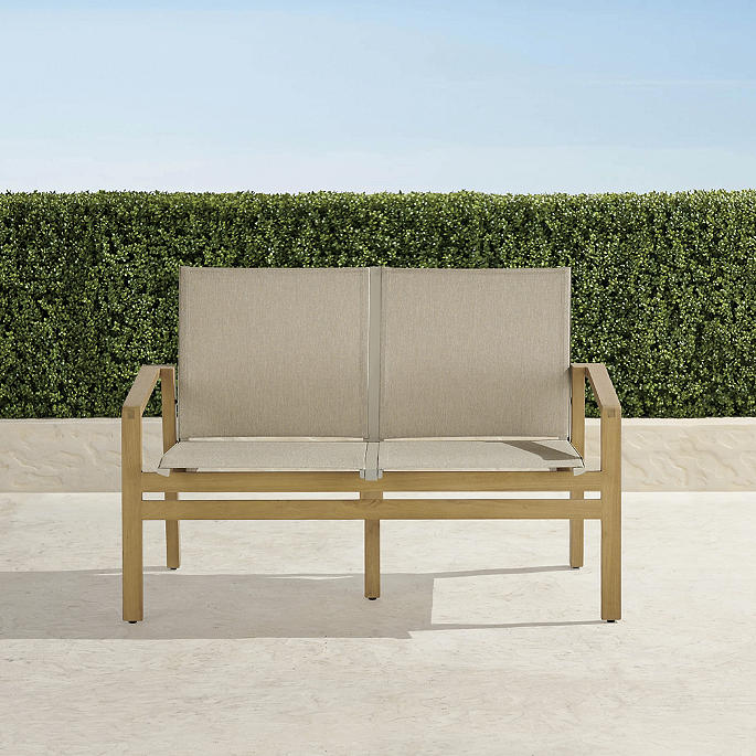 Frontgate Resort Collection™ Newport Loveseat in Natural Teak