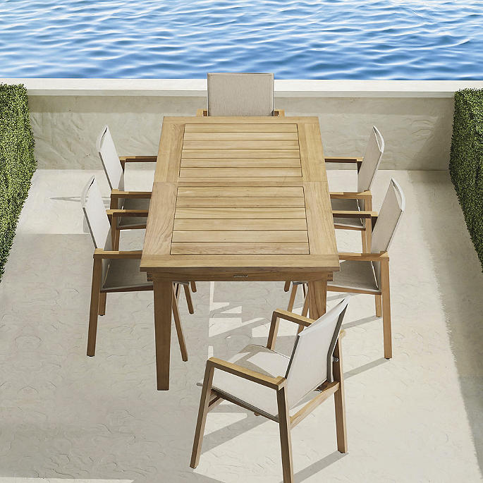Frontgate Resort Collection™ Newport Teak 7-pc. Dining Set in Sand