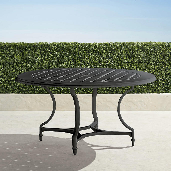 Grayson 60\" Round Dining Table in Black Aluminum