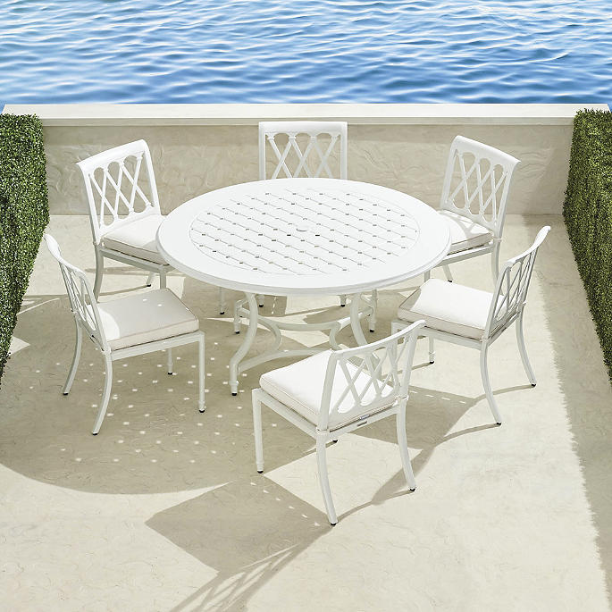 Grayson 7-pc. Round Dining Set in White Aluminum