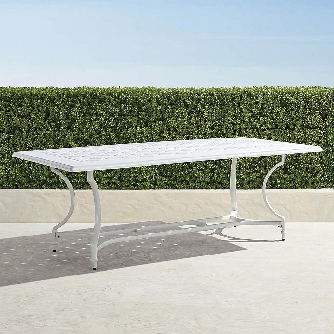 Grayson Rectangular Dining Table in White Aluminum