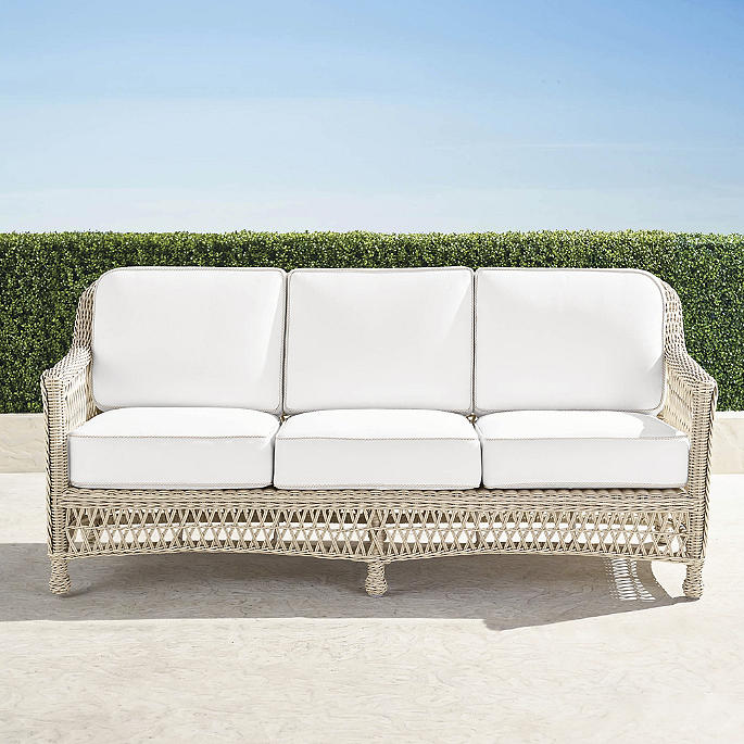 Hampton Sofa in Ivory Wicker