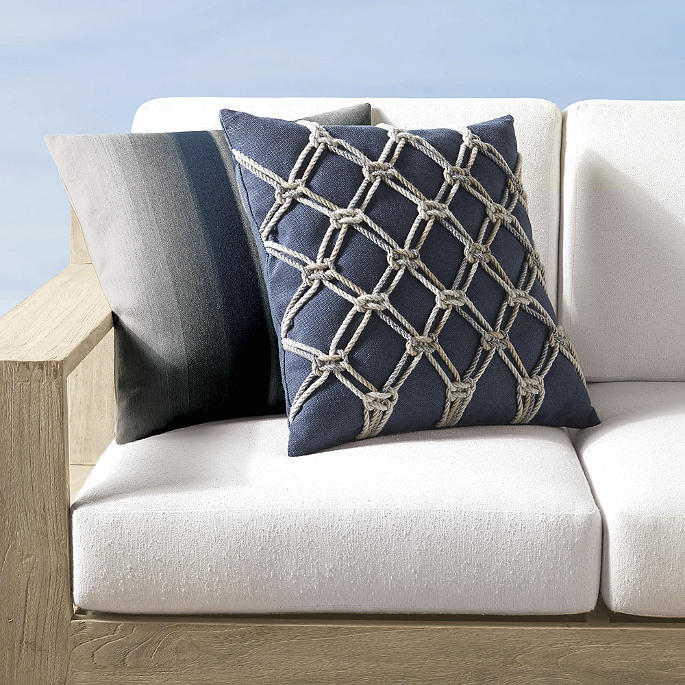 Hand-Knotted Rope & Ombr&eacute; Indoor/Outdoor Pillow Sets by Elaine Smith