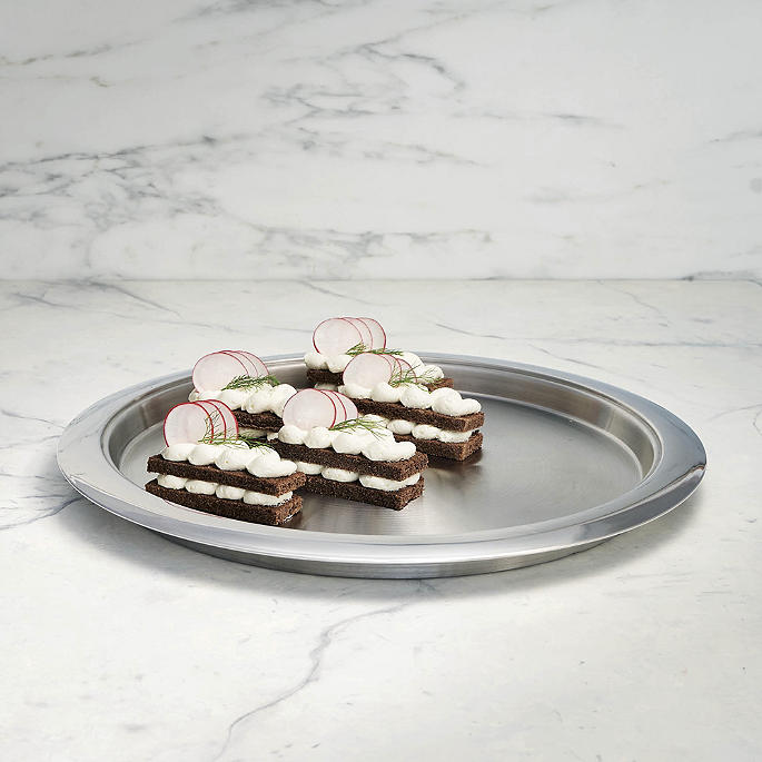 Hot/Cold 17-in. Round Stainless Steel Tray