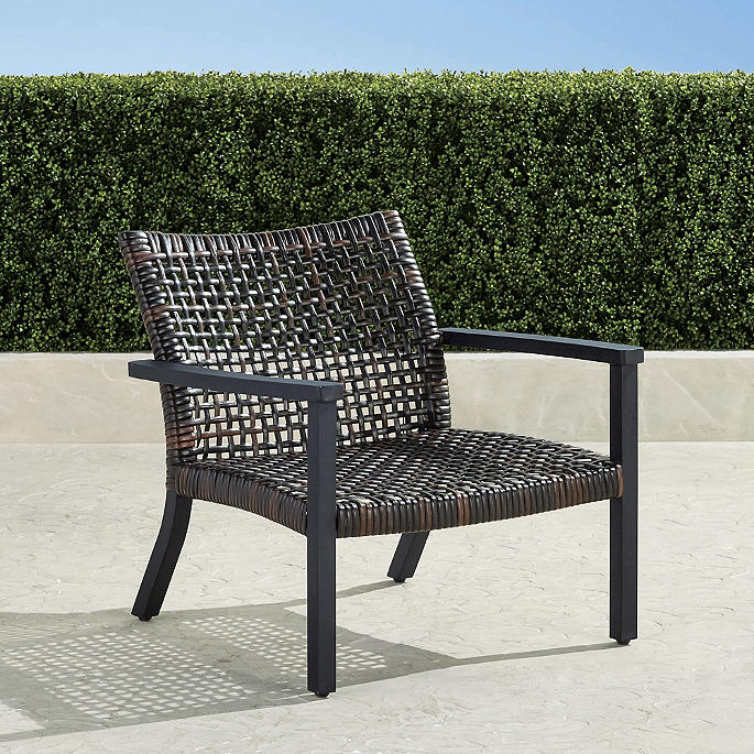 Isola Lounge Chair in Black Aluminum & Black Walnut Wicker