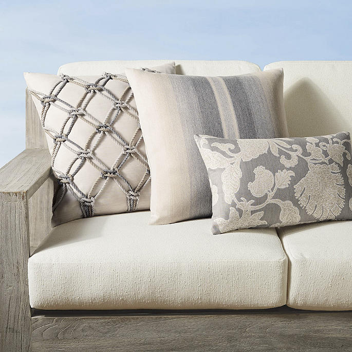Ombré, Rope & Transpire Indoor/Outdoor Pillows by Elaine Smith, Set of Three