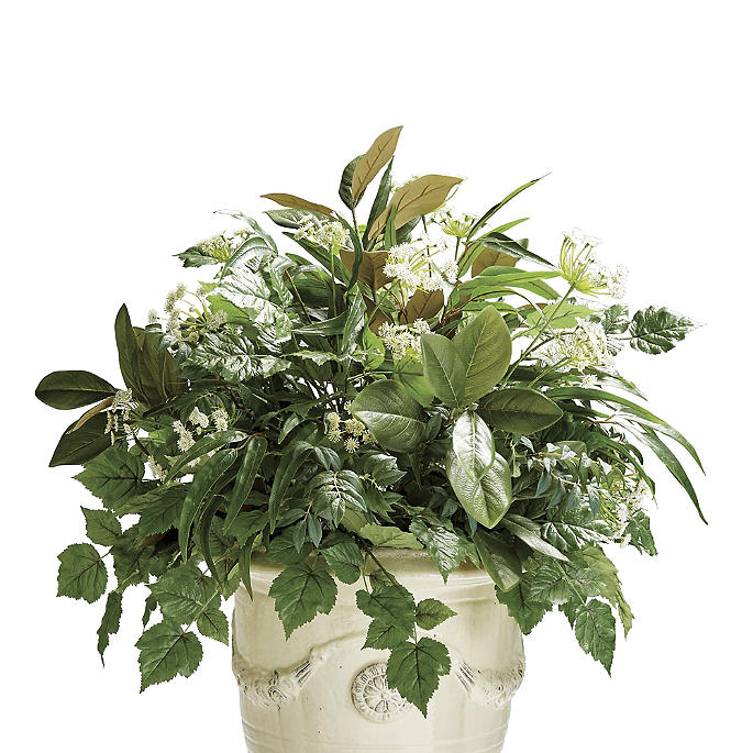 Outdoor Mixed Greenery & Queen Anne's Lace Urn Filler