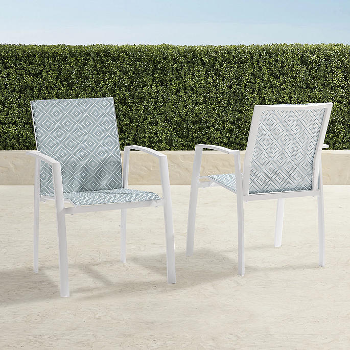 Frontgate Resort Collection™ Newport Dining Arm Chairs in Aluminum, Set of Two