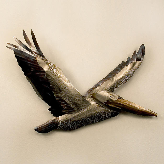 Pelican Flying Wings Up Indoor/Outdoor Wall Art