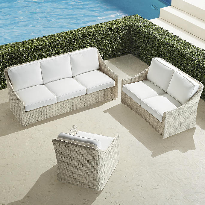 Ashby 3-pc. Sofa Set in Shell Wicker